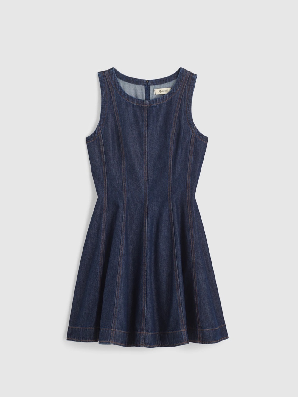 NWT Madewell Airy Denim Circle Mini Dress Rinse Wash Fit & Flare Size Medium - Picture 7 of 11